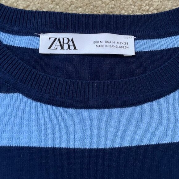 Zara blue striped cropped sweater - Picture 2 of 5